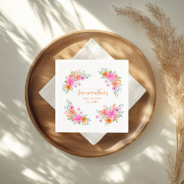 Servilleta De Papel Bebé en la ducha floral de verano brillante Bloom