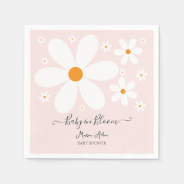 Servilleta De Papel Bebé en la invitación de Baby Shower a Daisy Rosa