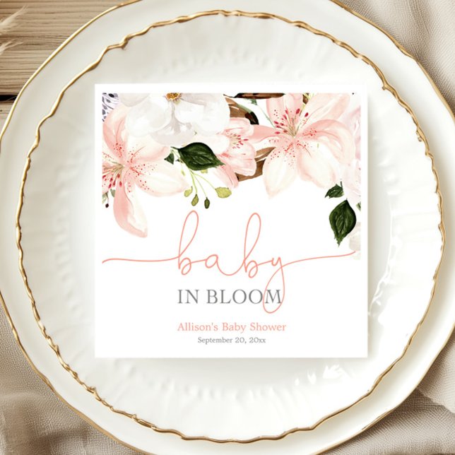 Servilleta De Papel Bebé en lirios florales rosas de Bloom (Subido por el creador)