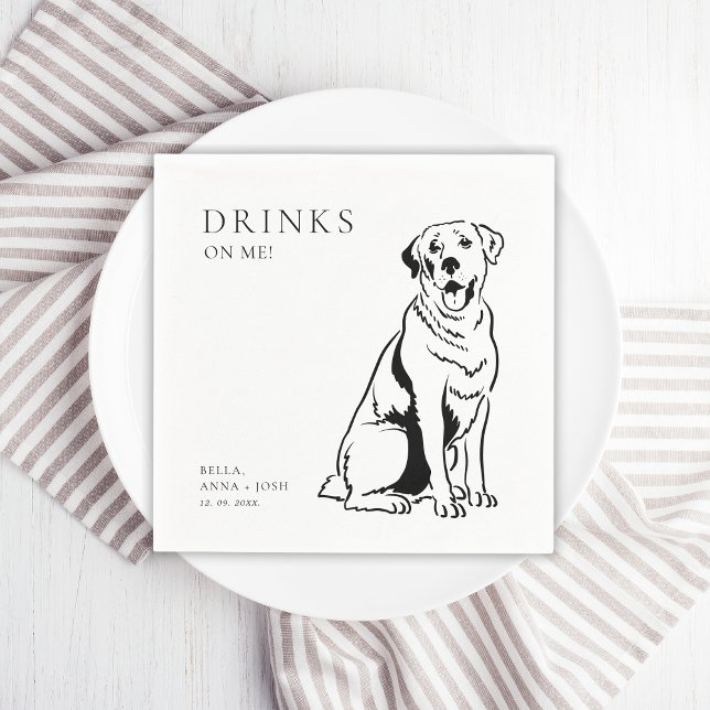 Servilleta De Papel Bebe en mi Boda de perro (drinks on me dog wedding napkins)