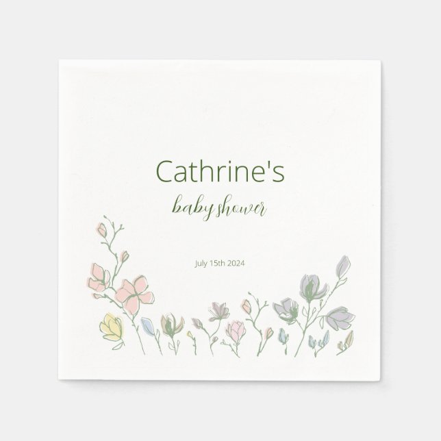 Servilleta De Papel Bebé en sangre Baby Shower género neutro (Anverso)