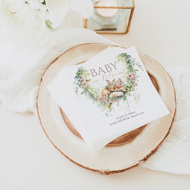 Servilleta De Papel Bebé en sangre Woodland Flor Baby Shower (Subido por el creador)