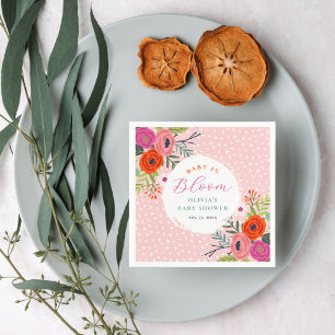 Servilleta De Papel Bebé en un Baby Shower floral brillante en flor
