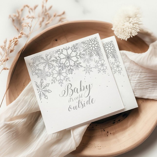 Servilleta De Papel Bebé, es frío fuera del bebé Showe Silver (Subido por el creador)