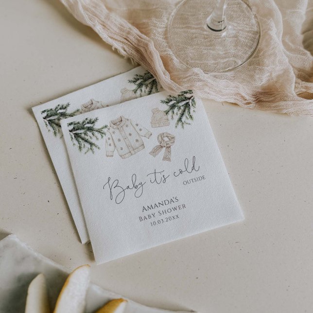 Servilleta De Papel Bebé, está frío fuera de Baby Shower (Subido por el creador)