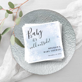 Servilleta De Papel Bebé está frío fuera del azul personalizado