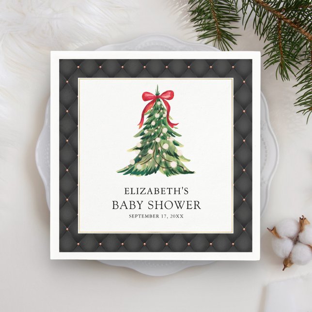 Servilleta De Papel Bebé, está frío fuera del Baby Shower Red Bow (Subido por el creador)