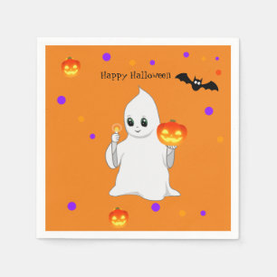Servilleta De Papel Bebé fantasma y calabazas de Halloween lindos en n