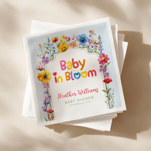 Servilleta De Papel Bebé floral colorido en las toallas de Baby Shower