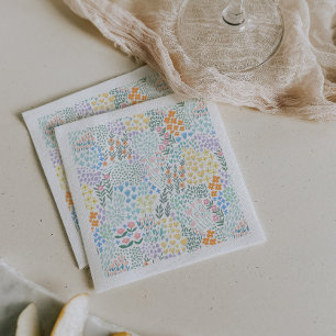 Servilleta De Papel Bebé Floral Moderno En Baby Shower En Bloom