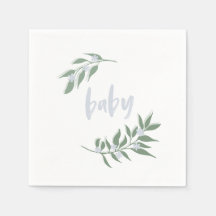 Bebé Floral Napkin Azul | BABY SHOWER