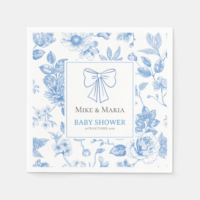 Servilleta De Papel Bebé florido ducha de bebé Papel (Anverso)