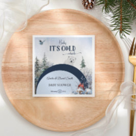 Servilleta De Papel Bebé frío afuera del Baby Shower de pájaro de oso