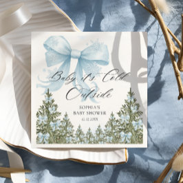 Servilleta De Papel Bebé, frío fuera del Baby Shower Blue Bow