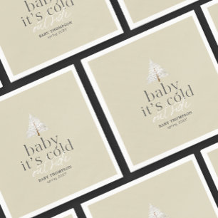 Servilleta De Papel Bebé, frío fuera del Baby Shower verde neutral