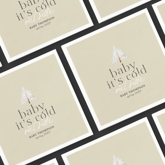 Servilleta De Papel Bebé, frío fuera del Baby Shower verde neutral (Subido por el creador)