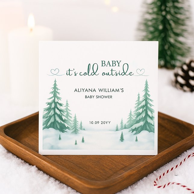 Servilleta De Papel Bebé, frío fuera del Fiesta de Baby Shower inverna (Subido por el creador)
