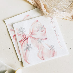 Servilleta De Papel Bebé, hace frío afuera Pink Bow Baby Shower