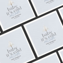 Bebé, hace frío fuera de la Baby Shower azul