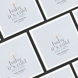 Servilleta De Papel Bebé, hace frío fuera de la Baby Shower azul