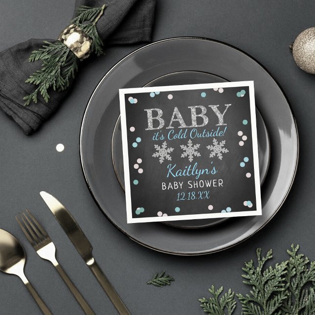 Servilleta De Papel Bebé, hace frío fuera del Baby Shower de invierno  (Subido por el creador)