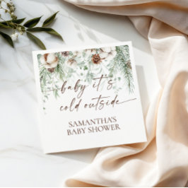 Servilleta De Papel Bebé, hace frío fuera del Baby Shower invernal