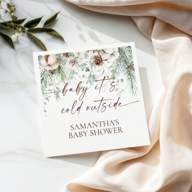 Servilleta De Papel Bebé, hace frío fuera del Baby Shower invernal (Subido por el creador)