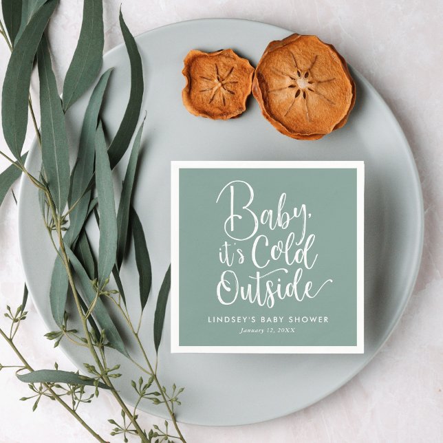 Servilleta De Papel Bebé, hace frío fuera del Baby Shower invernal (Subido por el creador)