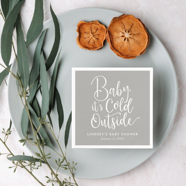 Servilleta De Papel Bebé, hace frío fuera del Baby Shower invernal (Subido por el creador)