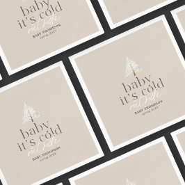 Servilleta De Papel Bebé, hace frío fuera del Baby Shower Neutral Taup