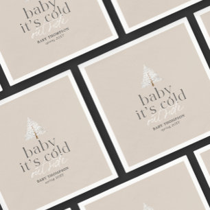 Servilleta De Papel Bebé, hace frío fuera del Baby Shower Neutral Taup