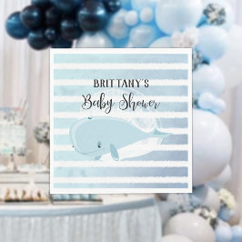 Servilleta De Papel Bebé lindo ballena azul Baby Shower a rayas