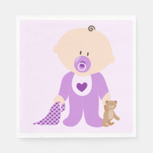 Servilleta De Papel Bebé lindo con oso de peluche y manta