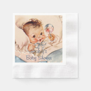 Servilleta De Papel Bebé lindo con rattle, servilletas Baby Shower
