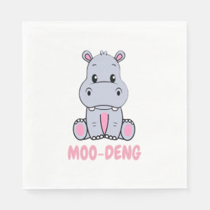 Servilleta De Papel Bebé lindo Hippo Moo Deng Bouncy Cerdo en Hippop t
