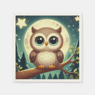 Servilleta De Papel Bebé lindo por la noche con luna