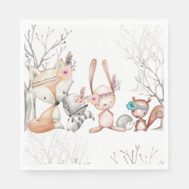 Servilleta De Papel Bebé lindo Woodland Animales Fox Bunny Coon