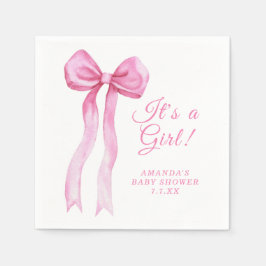 Servilleta De Papel Bebé niña regalo de lazo rosa Fiesta de bebé