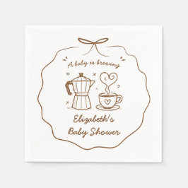 Servilleta De Papel Bebé prepara café Baby Shower Napkin