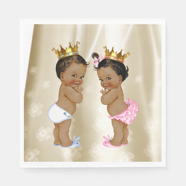 Servilleta De Papel Bebé príncipe y princesa: baby shower (Anverso)