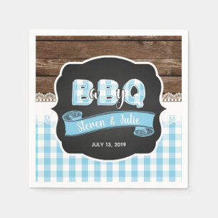 Servilleta De Papel Bebé Q Shower Napkin - Azul bebé