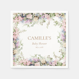 Servilleta De Papel Bebé rosado en Bloom Baby Shower Gracias etiqueta