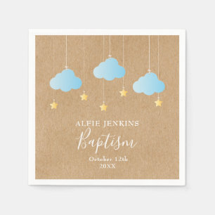 Servilleta De Papel Bebé rústico bautismo Christening Twinkle Stars