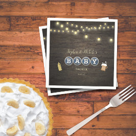 Servilleta De Papel Bebé Rústico está preparando Baby Shower de oro