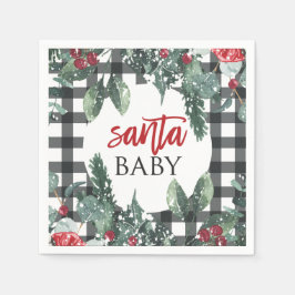 Servilleta De Papel Bebé Santa, Baby Shower de Navidad