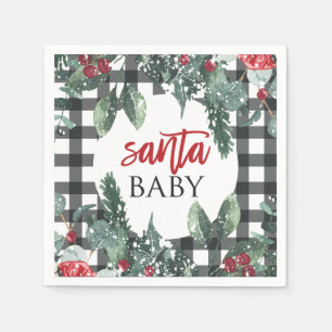 Servilleta De Papel Bebé Santa, Baby Shower de Navidad