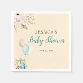 Servilleta De Papel Bebé Shower de Globos y Regalos