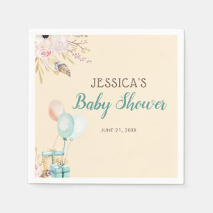 Servilleta De Papel Bebé Shower de Globos y Regalos