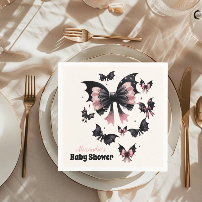 Servilleta De Papel Bebé Shower Rosa de Halloween Gótico (Subido por el creador)