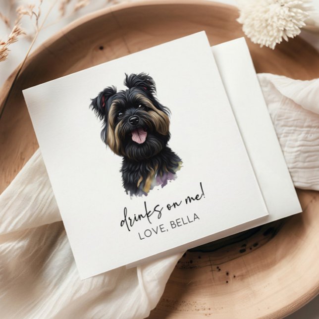 Servilleta De Papel ¡Bebe Sobre Mí! Boda de Perro Affenpinscher (Subido por el creador)